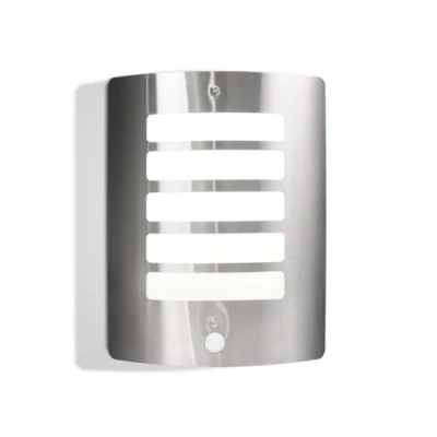 Image of EXTRASTAR Stainless Steel PIR Motion Sensor Outdoor Wall Light, IP44 Waterproof, Compatible with E27 Bulb (Bulb Not Included), Adjustable Brightness &amp; Time for Garden, Patio, Porch, Garage