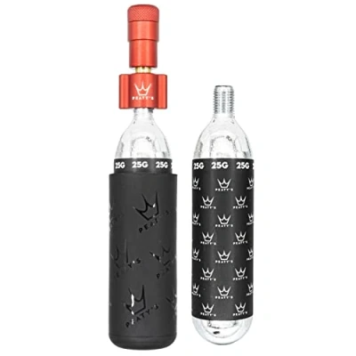 Image of Peaty&#039;s Holeshot CO2 Tyre Inflator Kit 25g Premium Unique Compact Straight Line Design for Maximum Airflow &amp; Rapid Inflation, Mountain Bike 2x25g Freeze Protector Sleeve, MTB (25g), Red