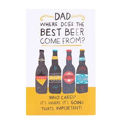 Image of Dad Birthday Card for Funny with Beer Joke Gifts Gift