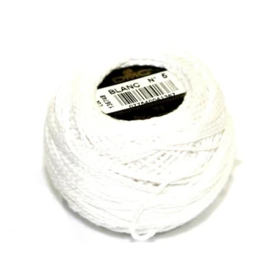 Image of DMC Cotton Perle Thread Size 5 Blanc per 10 Gram Ball