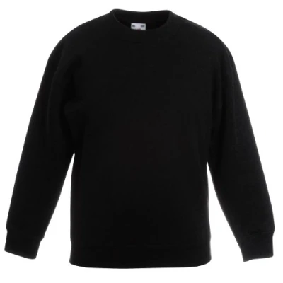 Image of Fruit of the Loom Kids Unisex Classic 80/20 Set In Sweatshirt (5 6) (Black)