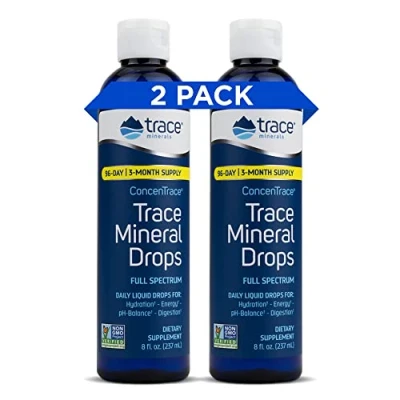 Image of ConcenTrace Electrolyte Drops pH Balanced Liquid Minerals for Energy, Digestion &amp; Rehydration 474 ml (2 Pack) by Trace