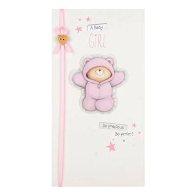 Image of Hallmark Forever Friends Birth Of Girl Card &quot;So Precious&quot; Medium Slim
