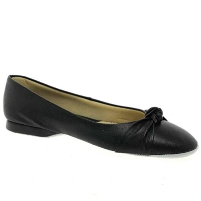 Image of Relax Charles Clinkard Knot Leather Slipper 6 UK Black
