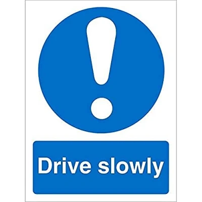 Image of Seco Drive Slowly Sign, 150mm x 200mm 1mm Semi Rigid Plastic