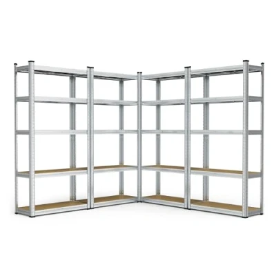 Image of VonHaus Garage Shelving Units Heavy Duty Unit for Home, Office, Shed and Storage 5 Tier Storage, 175kg Capacity Per Shelf Pack of Four 1.5m Racking Shelvings
