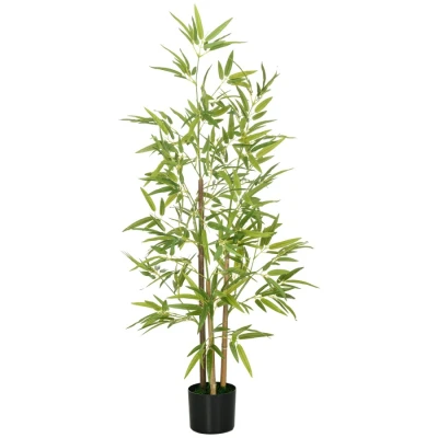 Image of HOMCOM Decorative Artificial Plants Bamboo in Pot Fake for Home Indoor Decor,120 cm