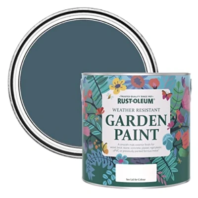 Image of Rust Oleum Blue Mould Resistant Garden Paint In Matt Finish Blueprint 2.5L