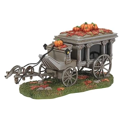 Image of Enesco Snow Village Halloween Disneyland Haunted Hearse Figurine