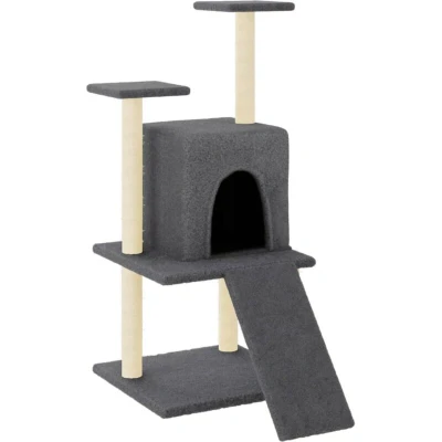 Image of vidaXL Cat Tree with Sisal Scratching Posts Dark Grey 110 cm