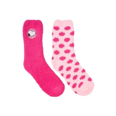 Image of United Labels The Peanuts Snoopy Cuddly Socks for Women Fluffy Winter Warm Pink/Pink (Pack of 2), pink/pink, 35 38