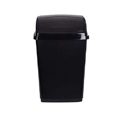 Image of + BOTTLE INSULATOR WHITEFURZE KITCHEN LARGE 30 LITRE PLASTIC SWING TOP BIN UK MADE FOR BEDROOM OFFICE (BLACK)