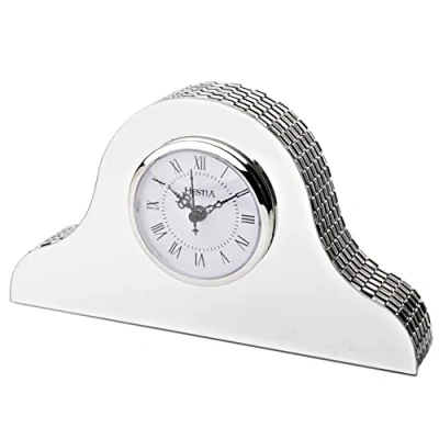 Image of Hestia Glass Mirror Napoleon Mantel Clock