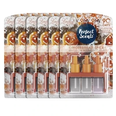 Image of Perfect Scents 3 Air Freshener Refill 6 Pack Compatible with 3volution Gingerbread Spice 20ml