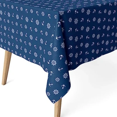 Image of Martina Home Ancora Blue Resin Tablecloth 220 x 140 cm
