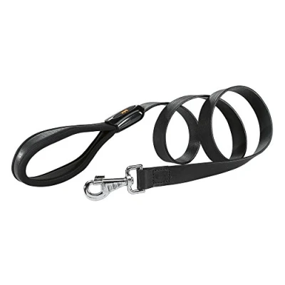 Image of Ferplast Genuine leather Dog Lead Leash with padded handle for dogs GIOTTO Length 120 cm Black