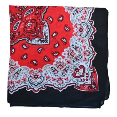 Image of Paisley Print Men&#039;s Cotton Funky Headband Scarf Headwear Bandana UK Black Red White