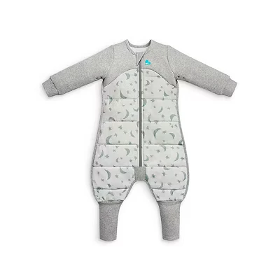 Image of Love To Dream Quilted Cotton Sleep Suit with Legs, 6 12 Months, Ideal for 16 20C, Long Sleeve Baby Suit, Super Soft, Temperature Regulating Toddler Sleeping Bag, Wearable Blanket, Olive