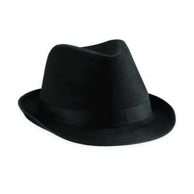 Image of Beechfield Fedora Hat Colour=White/Black Size=L XL