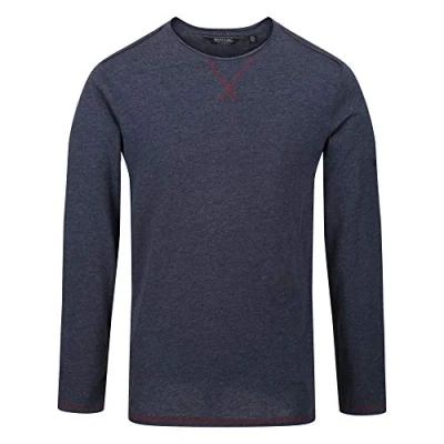 Image of Regatta Men&#039;s Karter II Long Sleeve T Shirt, Dark Denim, S