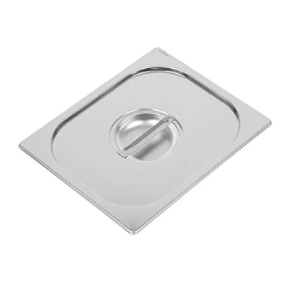 Image of Vogue Heavy Duty Stainless Steel Lid for 1/2 Gastronorm Tray, Silver, GN Half Size Pan Lid, Compatible with Trays, Dishwasher Safe, DW456