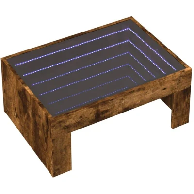 Image of vidaXL Coffee Table with Infinity LED Smoked Oak 70x50x30 cm