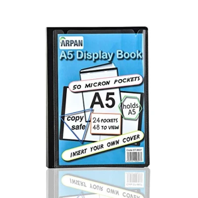 Image of Display Book 24 Pockets Black Presentation A5 Folder Folio for Professionals, Business, Students, Projects, School, College &amp; Personal Use by Arpan