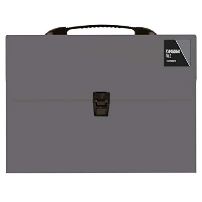 Image of 13 Pocket Expanding Box File Organiser for A4 Documents Paper Folder Storage Wallet (Grey)