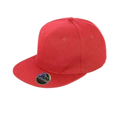Image of Result Unisex Core Bronx Original Flat Peak Snapback Solid Colour Cap (One Size) (Red)