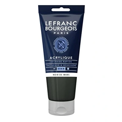 Image of Lefranc Bourgeois Artist Colour, Acrylic Paint, Mars Black, 80 ml (1er Pack)