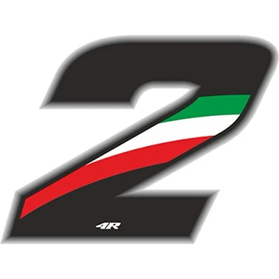 Image of Racing Number 2 Medium, Flag, 10 x 7.5 cm