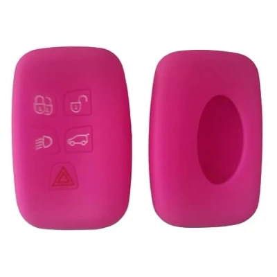 Image of StyleC Silicone Key Case cover compatible with Discovery 4 Freelander 3 Land Range Rover Sport fob protector (Pink)