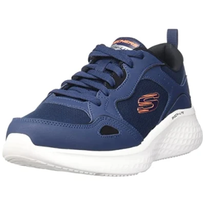 Image of Skechers Men&#039;s 232592 NVY Sneaker, Navy Duraleather/Mesh/Trim, 7 UK
