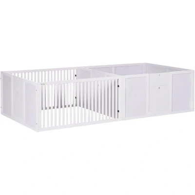 Image of PawHut Whelping Box for Dogs, 2m x 1m Pen Indoors, Pet Playpen with Three Doors, Two Room Design