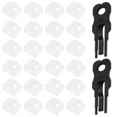 Image of YINETTECH 24Pcs RJ45 Port Lock Port/Dust Blocker Cap Ethernet LAN Hub Anti Dust Cover Plug Blockout Protector with 2 Removal Keys Transparent