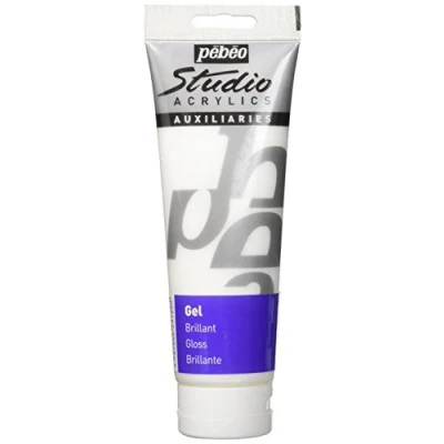 Image of PEBEO 524180 250 ml Studio Acrylics Mediums Gloss Gel, Transparent , Beige