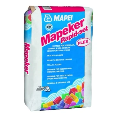 Image of Mapeker Rapid Set Grey Tile Adhesive 20kg
