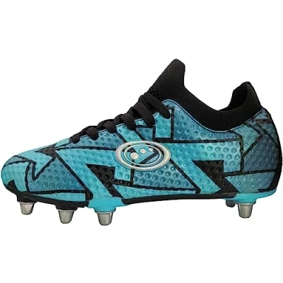 Image of Optimum Aztec 6 Stud Rugby Boots Superior Mobility &amp; Precision Lightweight Comfort Secure Fit Enhanced Traction for Agile Movement JNR Sizes 8 Blue