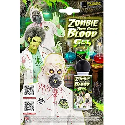 Image of WIDMANN ? Blood Gel Zombie Unisex adult, Green, 28 ml, vd wdm01142