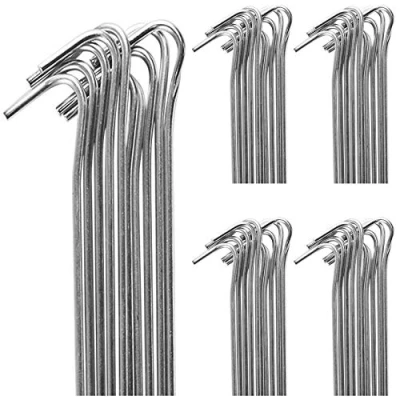 Image of 10 Or 50 x METAL Pegs GROUND Tent Camping Anchor Hiking Tarpaulin Galvanised Gazebo Beach Steel Hooks Outdoors Travel UK FREE P&amp;P (50 PEGS)