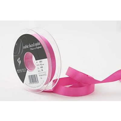 Image of Berisfords Double FACE Poly Satin Ribbon, Fuchsia, 10.5x10.5x3 cm