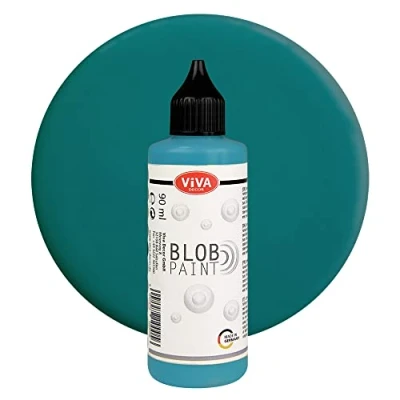 Image of Viva Decor® Blob Paint (Turquoise, 90 ml) Ready to Use Painting Paints with Properties of Acrylic Dot Art, Dotting Tool for Canvas, Mandala and Many More Made in Germany