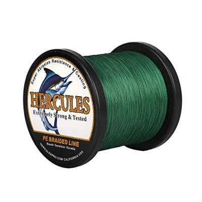 Image of Hercules Super Cast 500M 547 Yards Braided Fishing Line 180 LB Test for Saltwater Freshwater PE Braid Fish Lines Superline 8 Strands Green, 180LB (81KG), 0.70MM