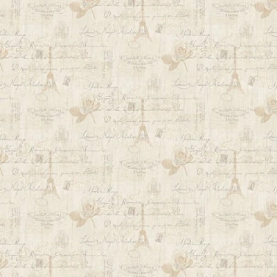 Image of MyTinyWorld Pack of 5 Dolls House Beige Vintage French Themed Wallpaper Sheets