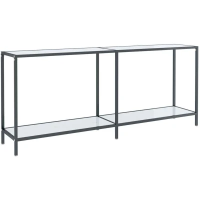 Image of vidaXL Console Table White 180x35x75.5 cm Tempered Glass