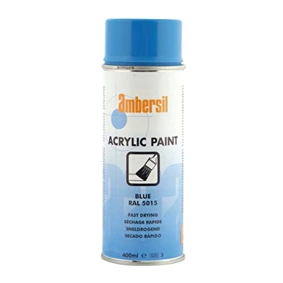 Image of Ambersil 20185 Blue Ral 5015 Acrylic Paint 400Ml 3 Pack