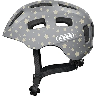 Image of ABUS Youn I 2.0 bike helmet with light for children, teenagers and young adults girls boys grey, size M