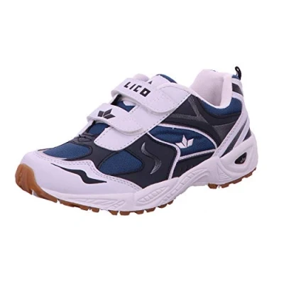Image of Lico Unisex Kid&#039;s Bob V Fitness Shoes, White (White/Navy), 5 UK (39 EU)