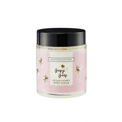Image of Heathcote &amp; Ivory Busy Bees Body Scrub Enriched With Essential Oils Exfoliate Invigorate Dry Skin Cruelty Free Vegan Friendly 110g