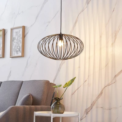 Image of Ceiling Light &#039;Maivi&#039; dimmable (Modern) in Black Made of Metal for e.g. Living Room &amp; Dining (1 Source, E27) from Lindby Pendant Lighting, lamp, Hanging